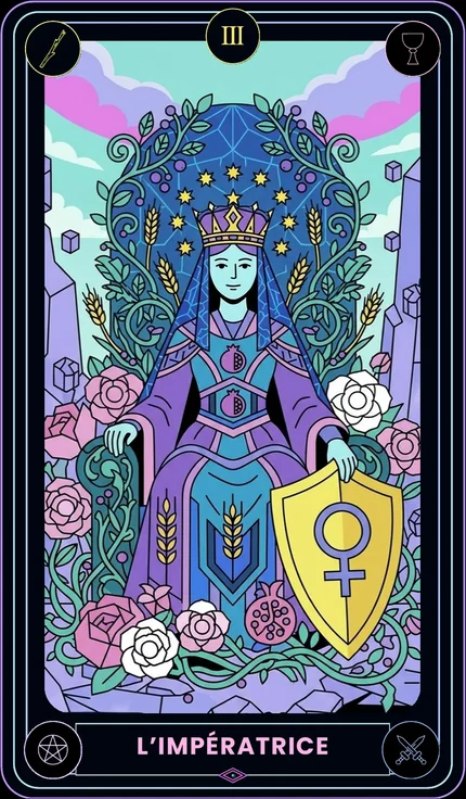 Carte L’Impératrice du tarot Geek & Witchy.